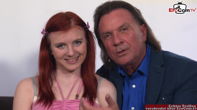 EroCom: Young petite woman with red hair fucks in a casting...