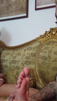 Foot massage for tattooed women 2