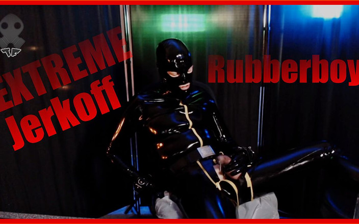 Rubberboy: ラテックスを着たゴムの少年がオナニー