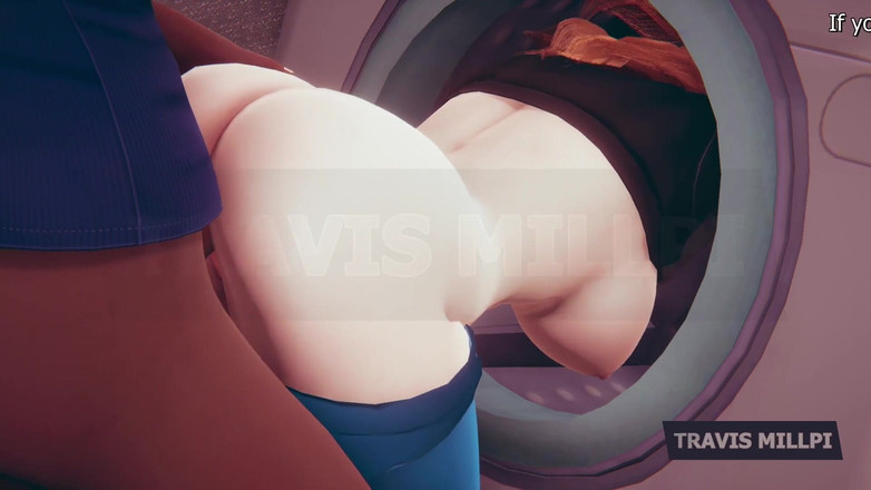 TravisMillpi: Pelirroja atrapada en lavadora sexy de rescate y vestuario provoca (animación 3d)