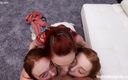 Net Video Girls: 三个漂亮的红发女郎一个幸运的屁股家伙