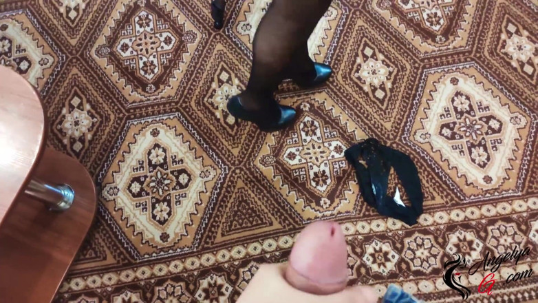 AnGelya G: Hot babe in stockings passionate blowjob and riding on big...