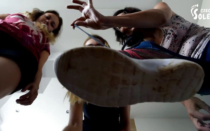 Czech Soles - foot fetish content: POV doormat for 3 stomping girls