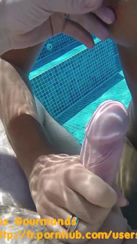Hot MILF with Buttplug in the Pool, Fucked, Big Cumshot
