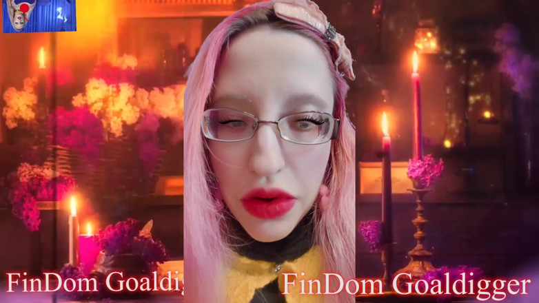 FinDom Goaldigger: Jerking off goof transformation for big red lips