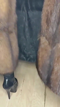 Trans Girl Ladyboy in a Sable Fur Coat Fucks Her GF in a Muskrat Fur Coat