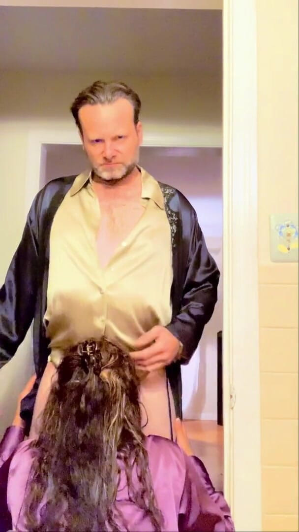 Satin Fetish King: Glass of Red Soda and a Satin Cock Lusting MILF