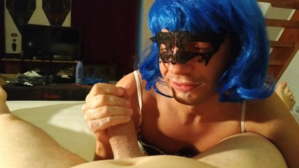 Joe and Beth Kinky & the male slaves: My CD sissy slave emptiing my balls 2 times with her...