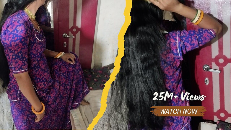 Seema060316: 隣人が仕事でアメリカに行ったとき、彼女は夜に一人でいるのが怖かったので、彼女は私に電話をかけてきて、私はたくさんセックスしました