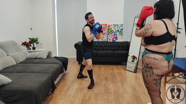 All You Can Fetish: 개인 훈련 통통한 소녀 예기치 않은 장갑 페티쉬 BJ 사정