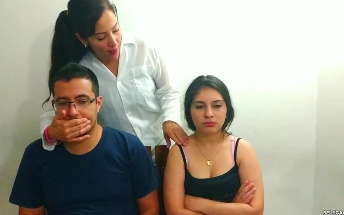 Selfgags Latina Bondage: Terapia della mano sulla bocca e sul nastro adesivo per...