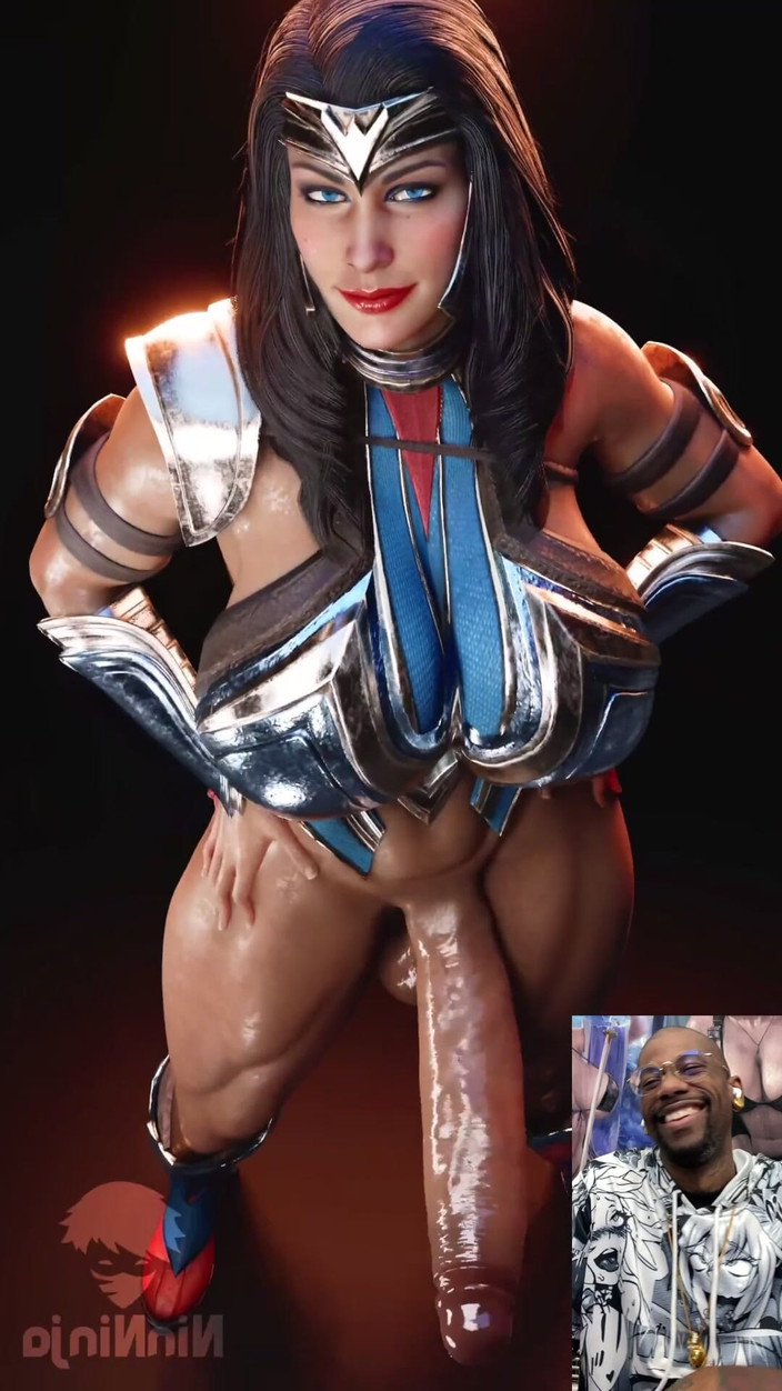 L6RD7BLU3 FUTA: Transgender wonder woman vinkar sin välsmakande fuktiga kuk framför ditt...