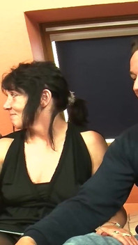 Watch This German Lady Get Covered with Cum in Threesome