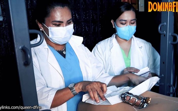 Domina Fire: 2个亚洲护士在贞操带中的医学探测CBT