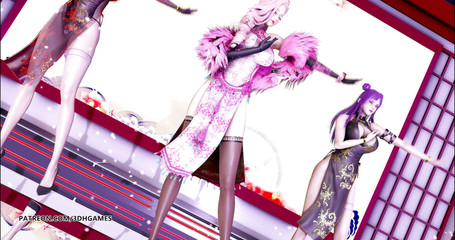 3D-Hentai Games: Tougen Renka - spogliarello Ahri kaisa Seraphine calda danza erotica