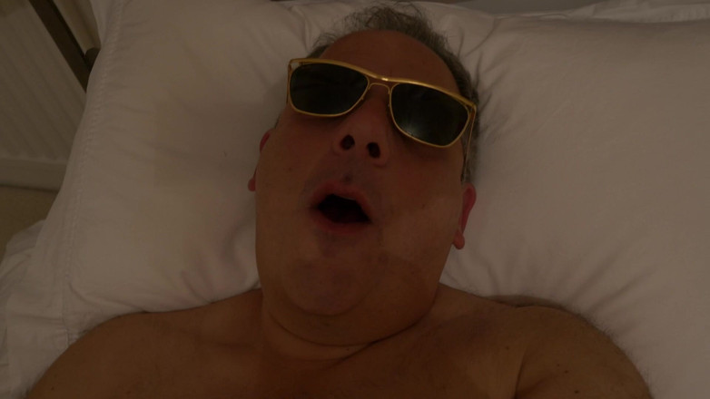 George Rex Solo: POV Nude Jerk off in Bed Wearing Sunglasses and Yawning