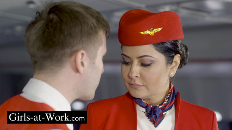Girls At Work: The Flight Attendants Enjoy the Stopover Between 2 Flights