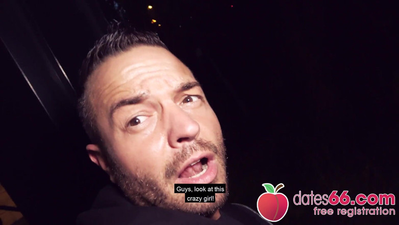 Dates66: Outdoor BANG! Kessie Shy behind Berlin billboard! (ENGLISH)