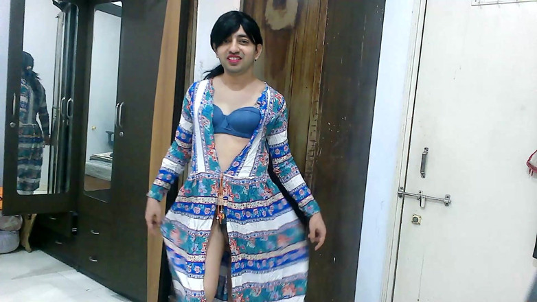 Cute & Nude Crossdresser: Sweet sissy crossdresser femboy Sweet Lollipop in beach style outfit.