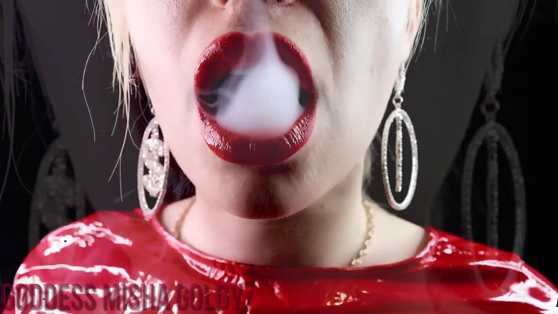 Goddess Misha Goldy: Red smoking addiction and your signal to p a y