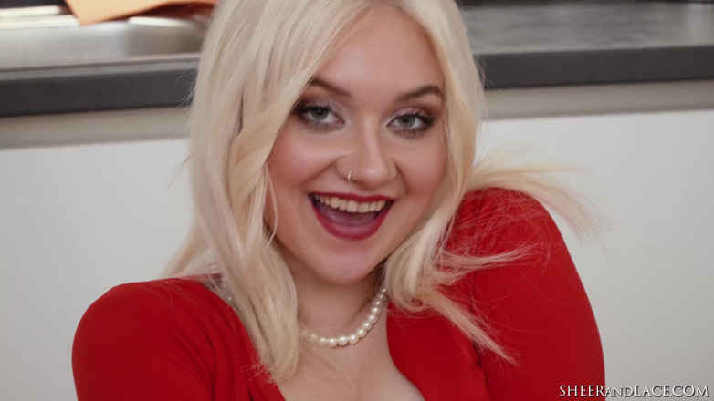 Sheer & Lace: Blonde Czech girl Marilyn Sugar masturbates in sheer pantyhose
