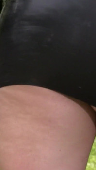 Hot Blonde Slut Fingers Wet Pussy Hard and Squirts in the Grass!