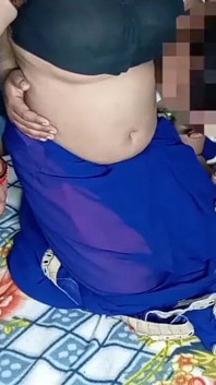 Newly Sexy Bhabhi in Blue Color Sari.