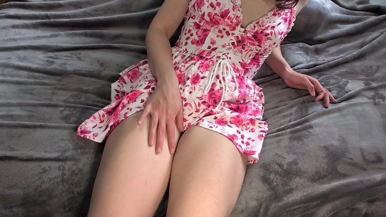 Mimiandevan: Babe in Summer Dress Fingers Wet Pussy