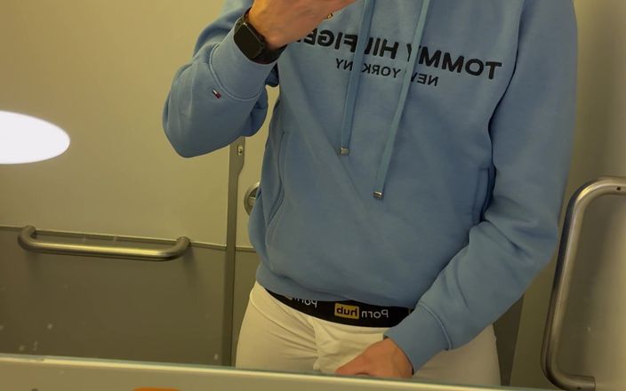 GayDuplo: Jerking off and Cumming on Plane. Wish You Were Here...