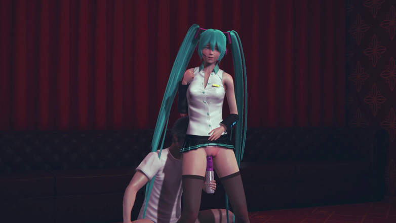 Waifu club 3D: Miku fucked with a vibrator until she cummed