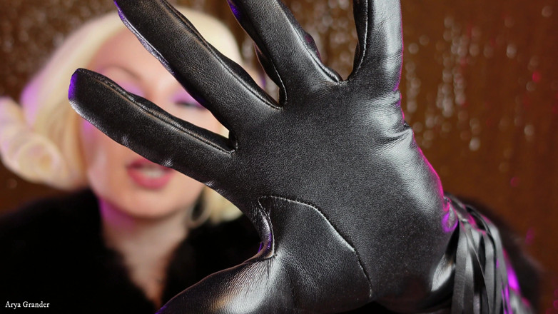 Arya Grander: Leather gloves and fur fetish ASMR video by Arya Grander