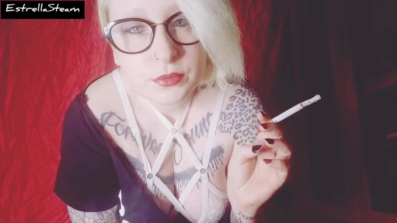 Estrella Steam: Blonde Smokes a Cigarette While Staring at You