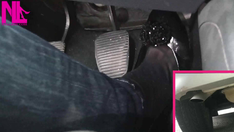 Nyllady: Revving with Exhaust Shot in Black Ballet Flats