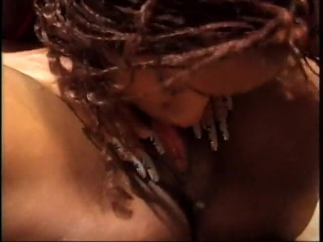 A Lesbian World: Three beautiful ebony lesbians are licking each other's pussies in...