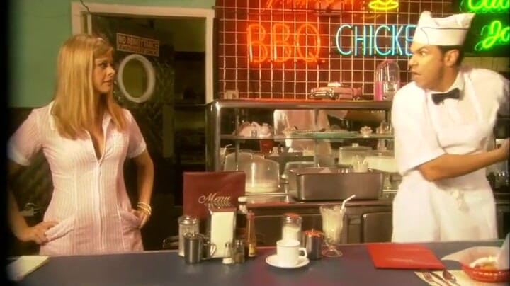 Tight little babes: Blonde waitress with perfect body gets fucked hard in the...