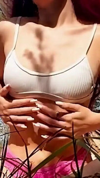 Sunny Day, Oil Squirt Massages a Whore Sunbathing in the Park