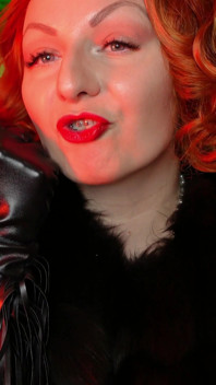 Sexual pin up Arya, ASMR video with long black gloves