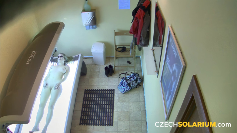 Czech Solarium: Czech Solarium 2: Blonde Strips Down and Shows off Her Tight...