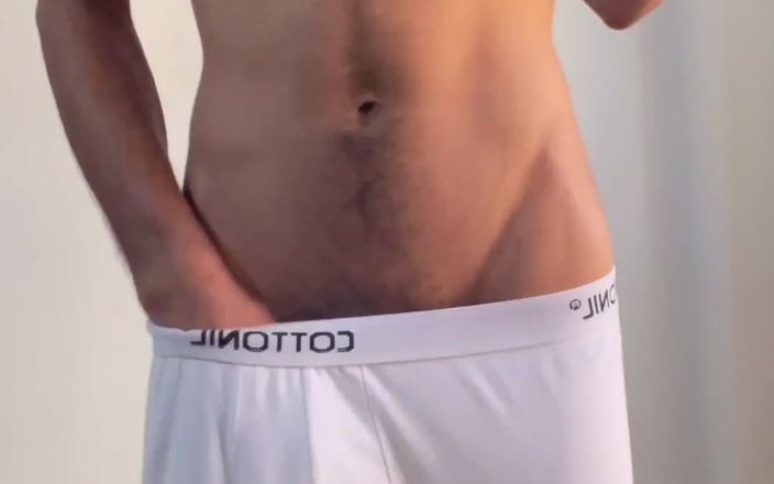 Bashar Nabil: Masturbating My Big Cock in White Underwear
