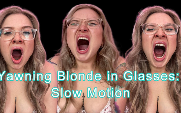 Kaiia Eve: Yawning Blonde with Glasses in Slow Motion