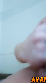 Sexy naked shemale in the bathtub masturbating