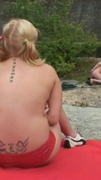 Two elderly people go fishing and find a young girl sunbathing