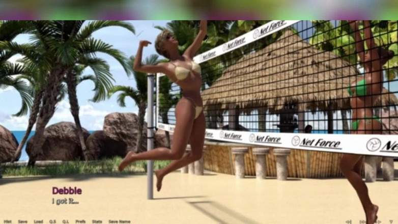 3DXXXTEEN2 Cartoon: Tiga awek panas di pantai. Seks kartun lucah 3D
