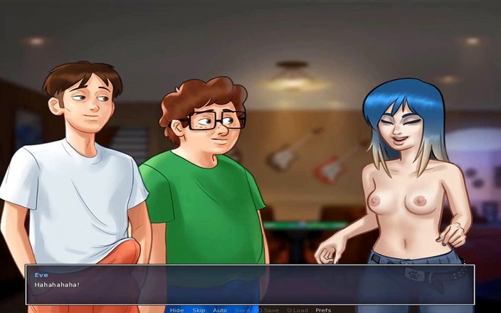 Hentai World: Summertime saga - Eve little tits college party