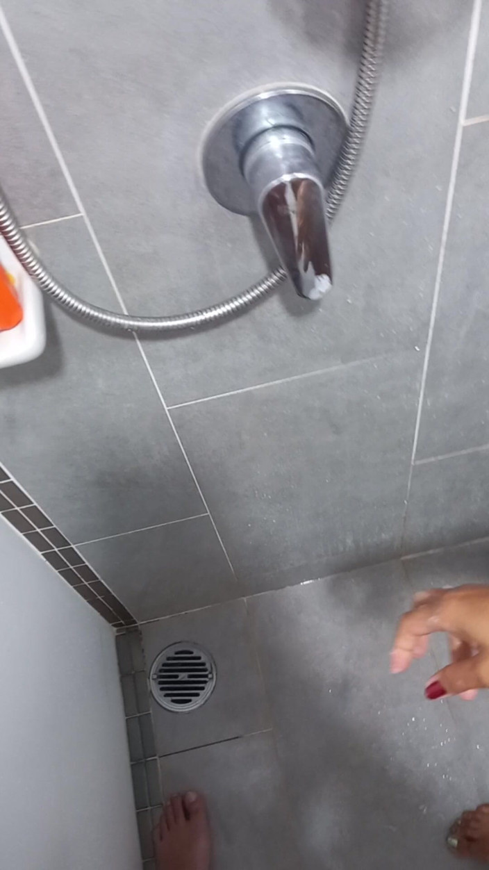 Handjob Passion: Sensual Red Nails Soapy Shower Handjob