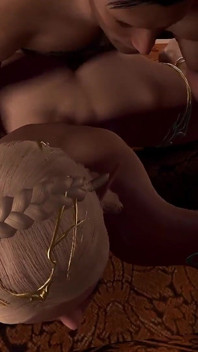 Hot Blonde Elf Face down anal on bed: 3D Porn