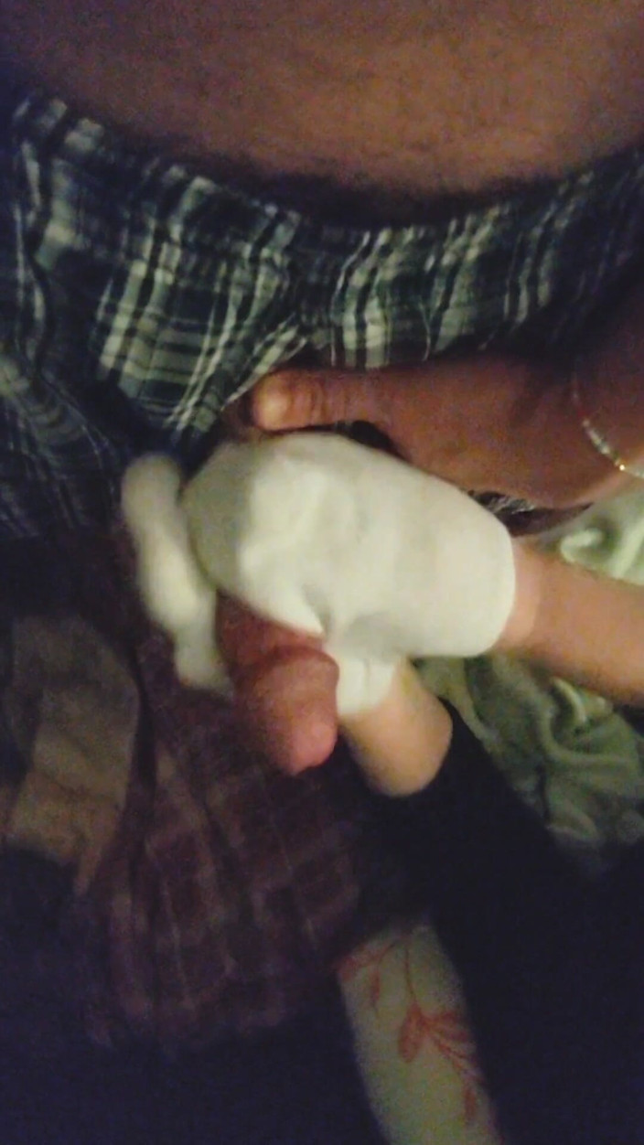 SocksAddict69: Sexy Little White Ankle Sockjob Sock Handjob