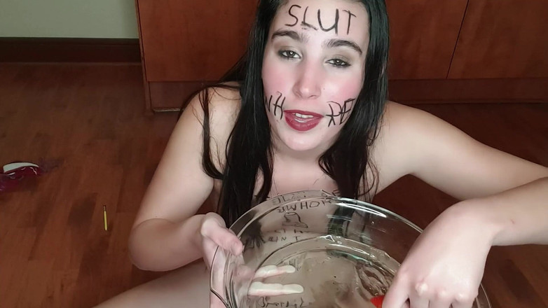 domslutfucker: Dirty Talking Piss Whore Eats Piss Covered Fruit, Degrading Body...