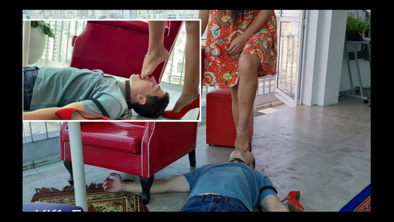 KiffaFeet: 여신 Kiffa 가학적인 보스 EP 2 - 섹시한 상사로부터 발을 재갈 물리는 남성 수비수 직원