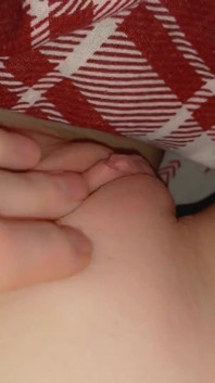 Secret Pleasure Petite Pussy Under Blanket.